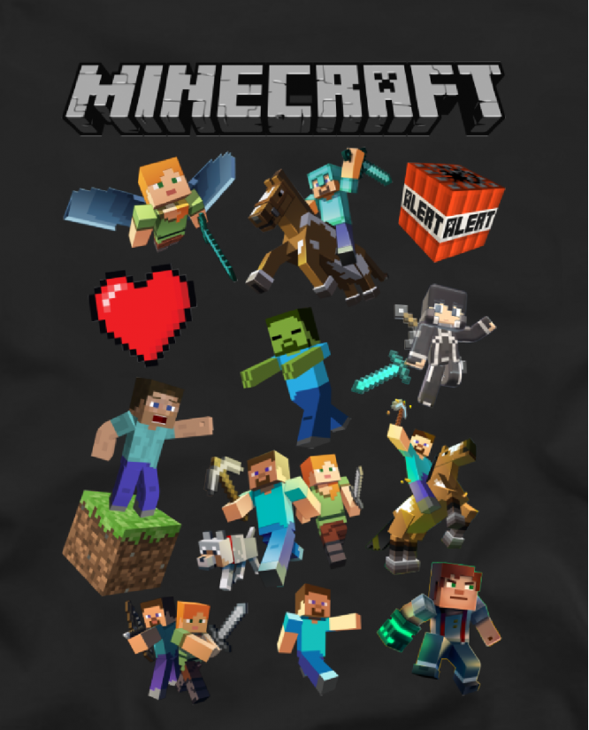 Minecraft marškinėliai character and skins